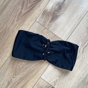 Tori Praver Swimwear Black Bandeau Bikini Top L